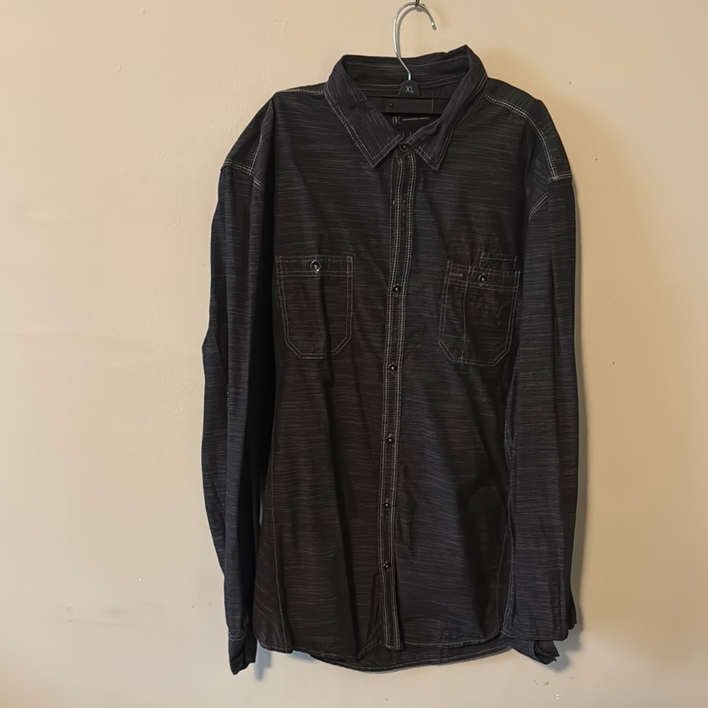 INC International Concepts Black Dress Shirt Classic Design